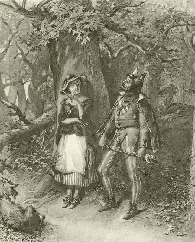 Som du vil. Akt III, Scene III (gravyr) av Felix Octavius Carr Darley
