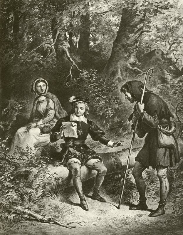 Som du vil. Akt IV-Scene III (gravyr) av Felix Octavius Carr Darley