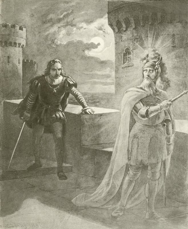 Hamlet. Akt I, Scene V (gravyr) av Felix Octavius Carr Darley