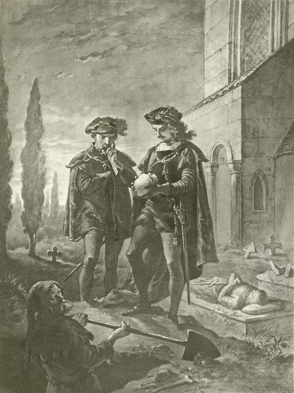 Hamlet. Akt V, Scene I (gravyr) av Felix Octavius Carr Darley