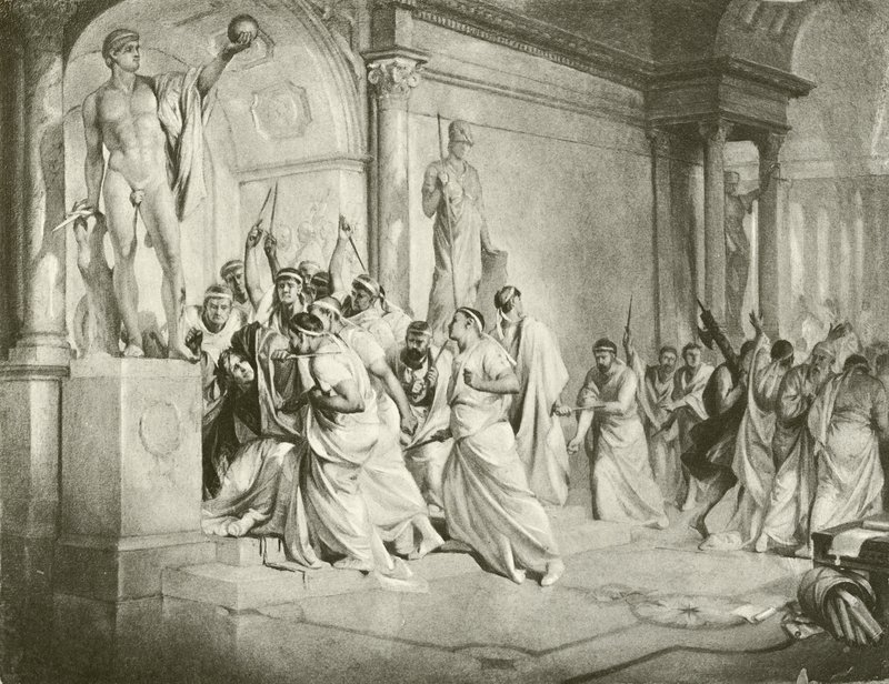 Julius Cæsar. Akt III - Scene I (dyptrykk) av Felix Octavius Carr Darley