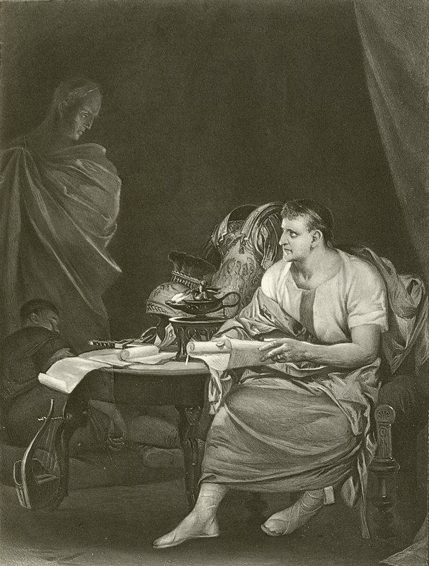 Julius Cæsar. Akt IV, Scene III (gravyr) av Felix Octavius Carr Darley