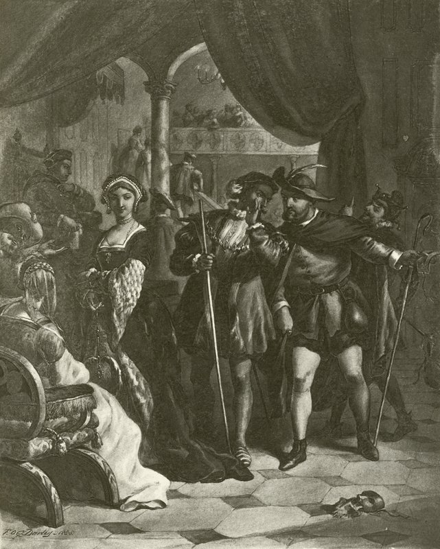 Kong Henrik VIII. Akt I, Scene IV (gravyr) av Felix Octavius Carr Darley