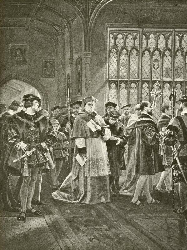 Kong Henrik VIII. Akt I, Scene I (gravyr) av Felix Octavius Carr Darley