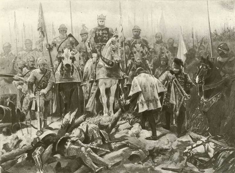 Kong Henrik V. IV. akt, scene VII (gravyr) av Felix Octavius Carr Darley