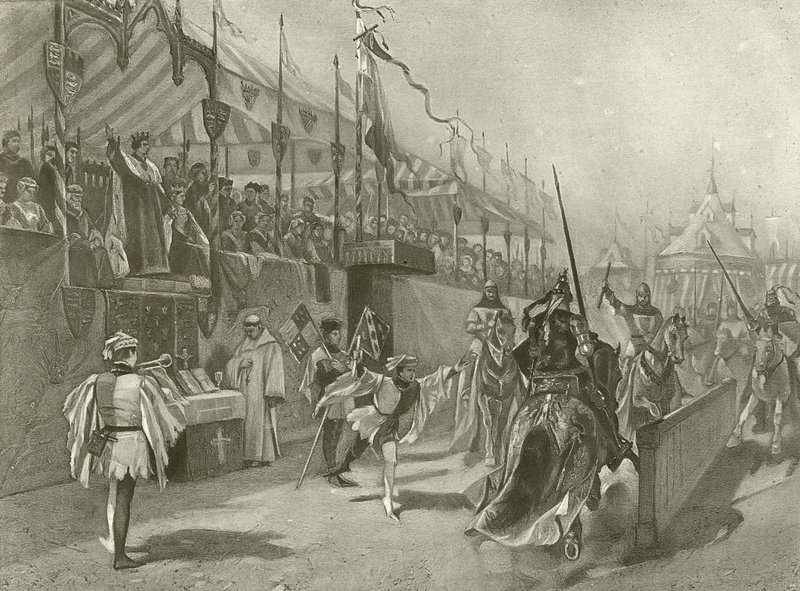 Kong Richard II. Akt I, Scene III (gravyr) av Felix Octavius Carr Darley