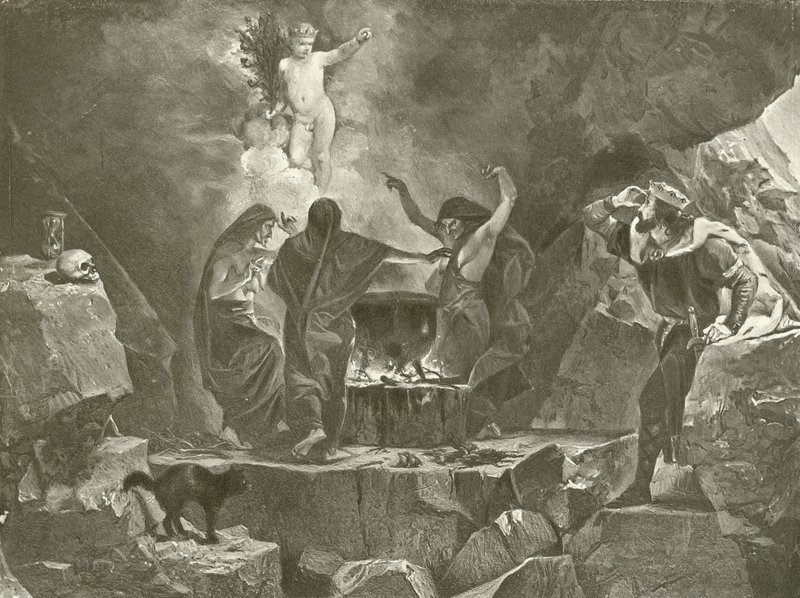 Macbeth. Akt IV, Scene I (gravyr) av Felix Octavius Carr Darley
