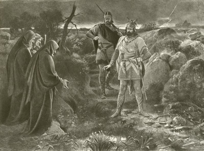 Macbeth. Akt I, Scene III (gravyr) av Felix Octavius Carr Darley