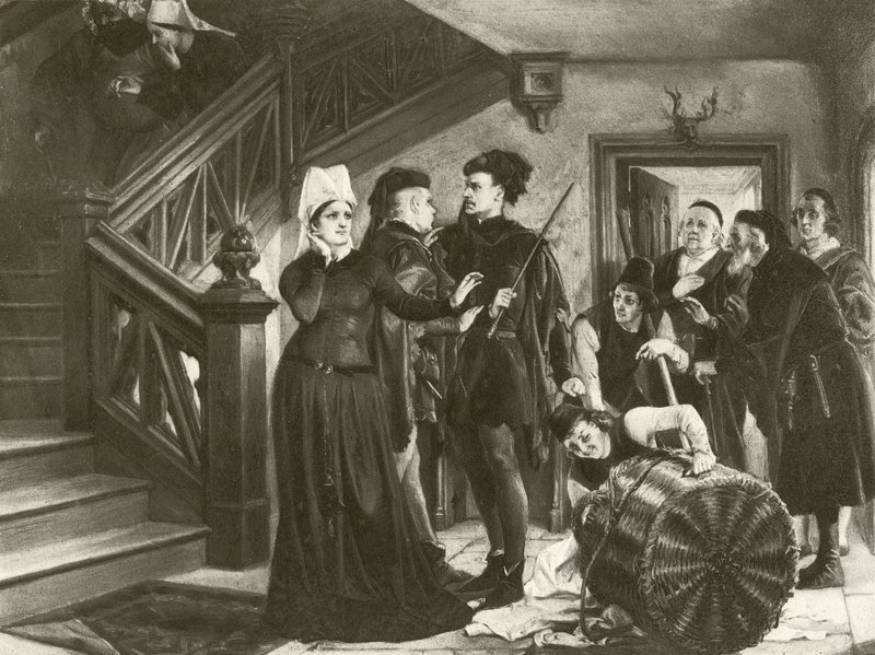 Merry Wives of Windsor. Akt IV-Scene II (gravyr) av Felix Octavius Carr Darley