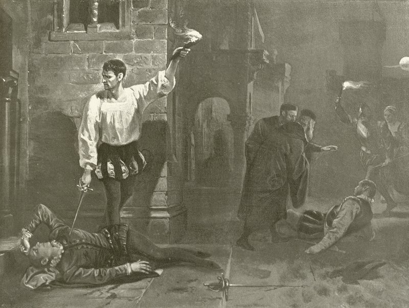 Othello. Akt V, Scene I (gravyr) av Felix Octavius Carr Darley