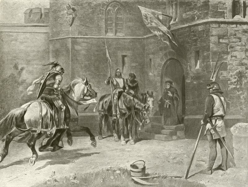 Andre del Kong Henrik IV. Akt I, Scene I (gravyr) av Felix Octavius Carr Darley