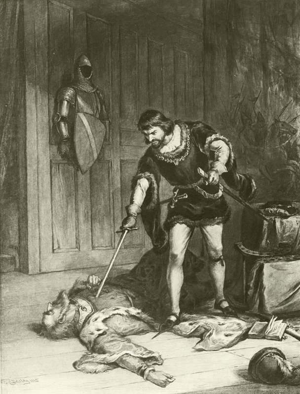 Tredje del av Henry VI. Akt V-Scene VI (gravyr) av Felix Octavius Carr Darley