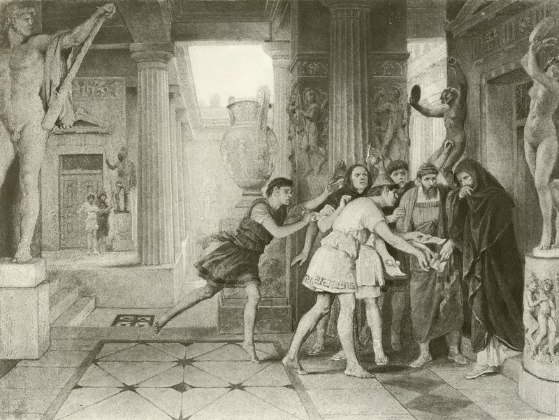 Timon av Athen. Akt III, Scene IV (gravyr) av Felix Octavius Carr Darley