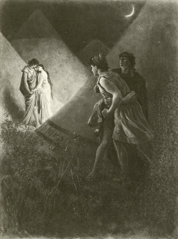 Troilus og Cressida. Akt V-Scene II (gravyr) av Felix Octavius Carr Darley