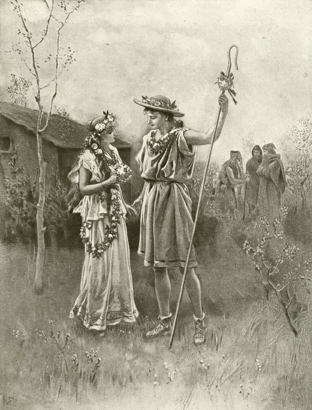Vinterfortelling. Akt IV, Scene III (gravyr) av Felix Octavius Carr Darley
