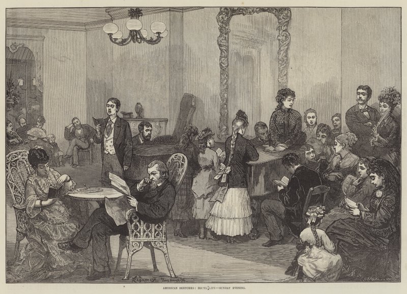 American Sketches, Hotel Life, Sunday Night av Felix Regamey