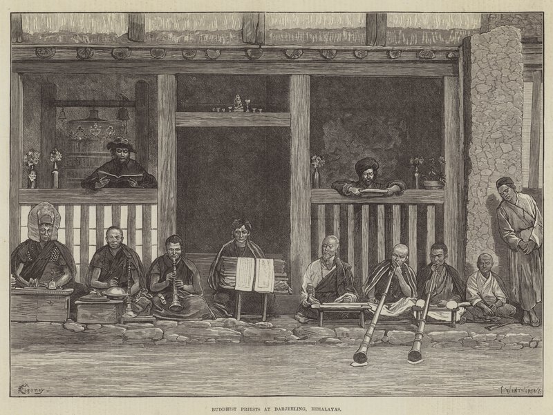Buddhistiske prester i Darjeeling, Himalaya av Felix Regamey