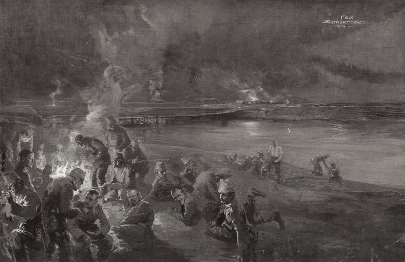 Tyskere på vakt ved elven Maas av Felix Schwormstadt