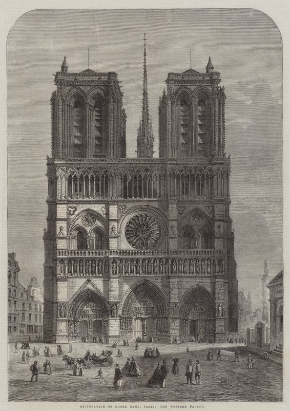 Restaurering av Notre Dame, Paris, den vestlige fasaden av Felix Thorigny