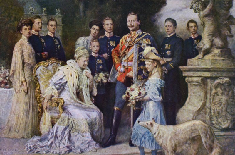 Kaiser Wilhelm II og den tyske keiserfamilien av Ferdinand (after) Keller