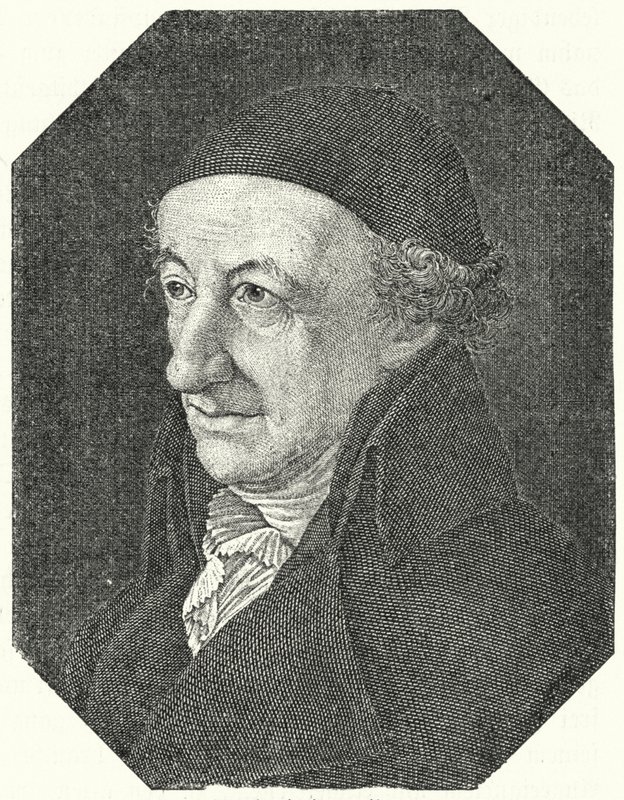 Portrett av den tyske poeten Christoph Martin Wieland i alderdom (gravering) av Ferdinand Jagemann