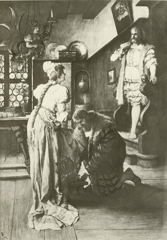 The Master-Singers of Nuremberg, akt III scene iv (gravyr) av Ferdinand Leeke