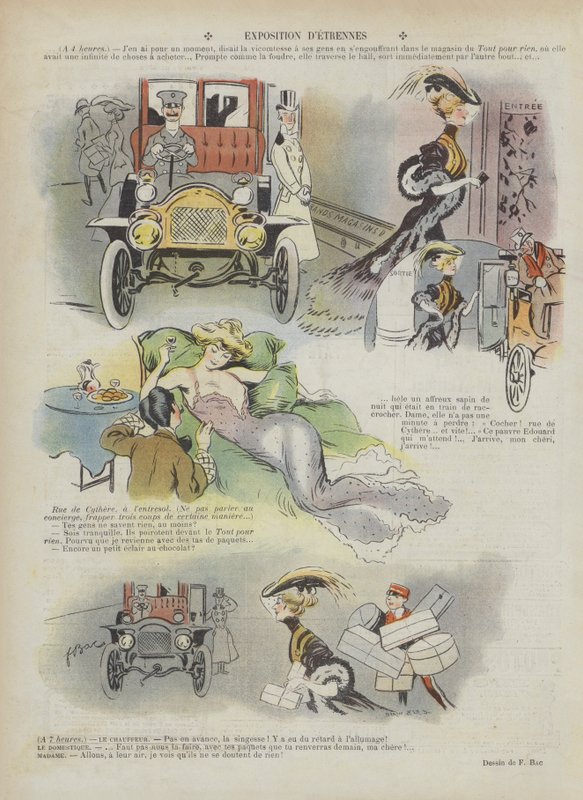 Illustrasjon for Le Rire (farge litho) av Ferdinand Sigismund Bac