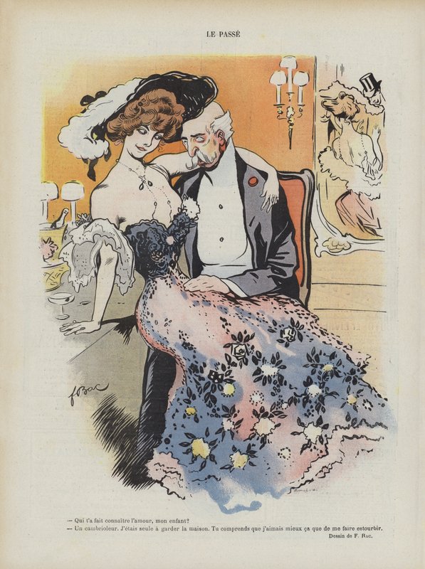 Illustrasjon for Le Rire (farge litho) av Ferdinand Sigismund Bac