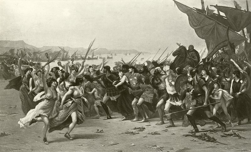 Vinnerne av Salamis (dyptrykk) av Fernand Cormon
