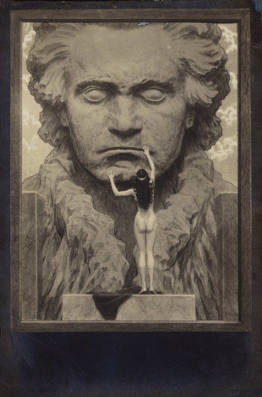 Ludwig van Beethoven , tysk komponist og pianist (1770-1827) (gravering) av Fidus