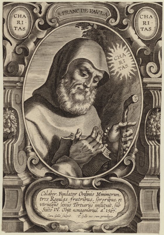 Portrett av den hellige Frans av Paola av Flemish School
