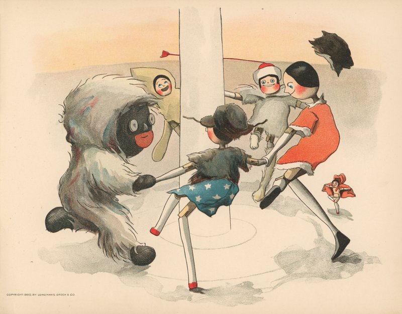 Illustrasjon for The Golliwoggs Polar Adventures av Florence K. Upton