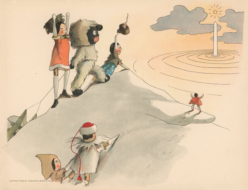 Illustrasjon for The Golliwoggs Polar Adventures av Florence K. Upton