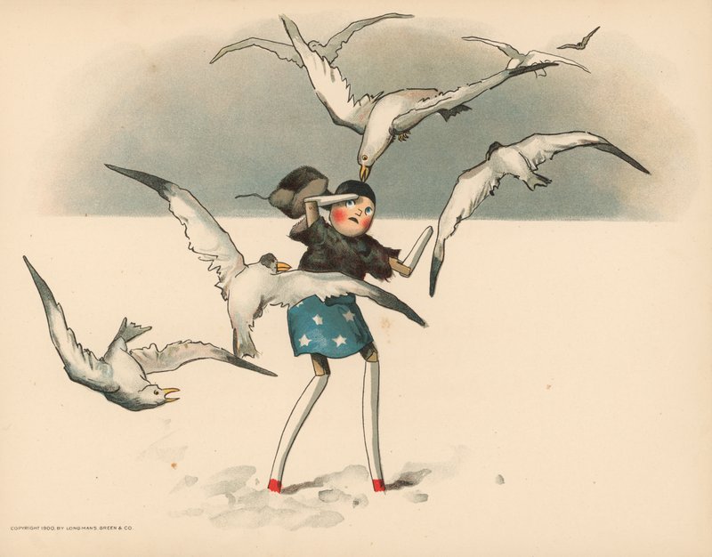 Illustrasjon for The Golliwoggs Polar Adventures av Florence K. Upton