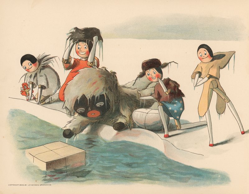 Illustrasjon for The Golliwoggs Polar Adventures av Florence K. Upton