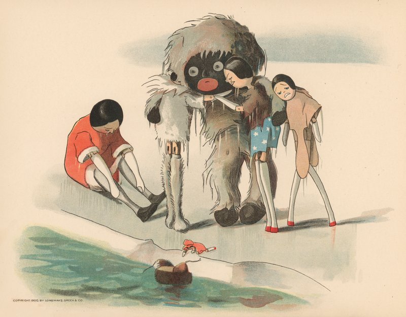 Illustrasjon for The Golliwoggs Polar Adventures av Florence K. Upton