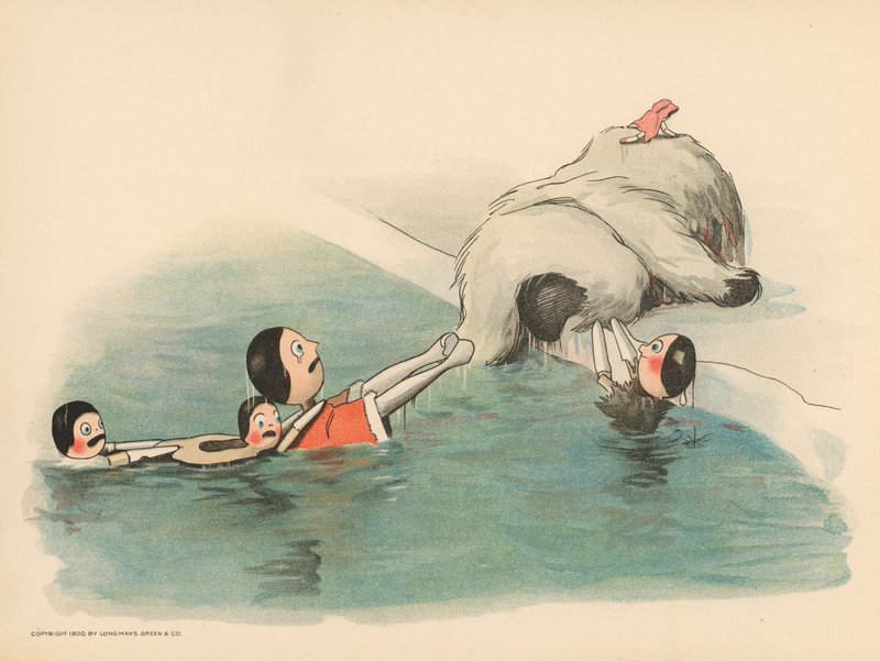 Illustrasjon for The Golliwoggs Polar Adventures av Florence K. Upton