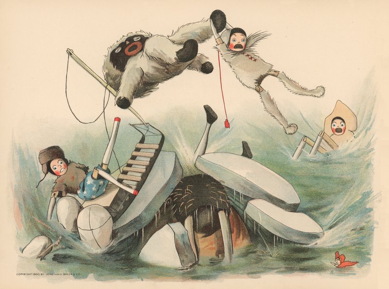 Illustrasjon for The Golliwoggs Polar Adventures av Florence K. Upton