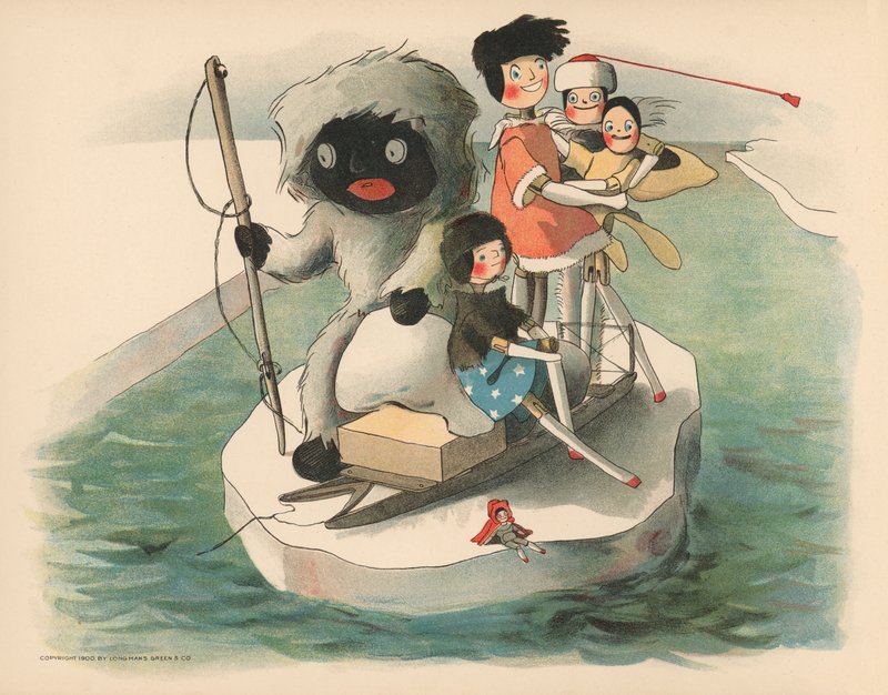 Illustrasjon for The Golliwoggs Polar Adventures av Florence K. Upton
