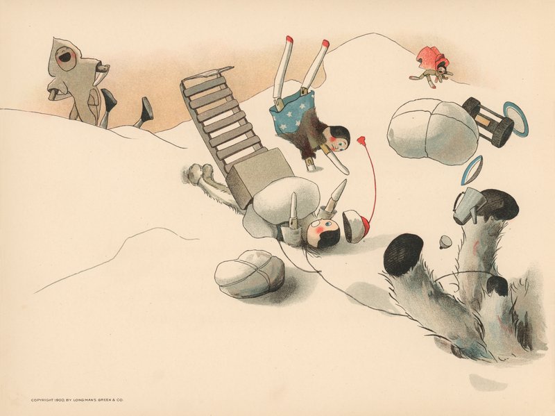 Illustrasjon for The Golliwoggs Polar Adventures av Florence K. Upton