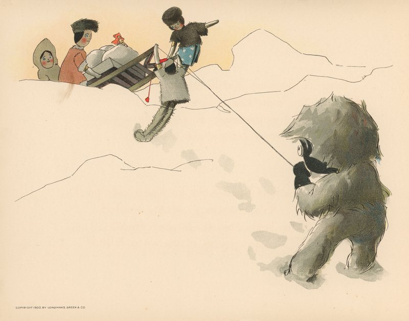 Illustrasjon for The Golliwoggs Polar Adventures av Florence K. Upton