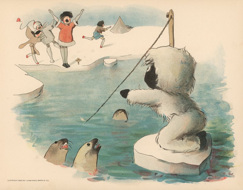 Illustrasjon for The Golliwoggs Polar Adventures av Florence K. Upton