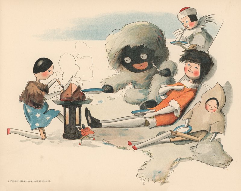Illustrasjon for The Golliwoggs Polar Adventures av Florence K. Upton