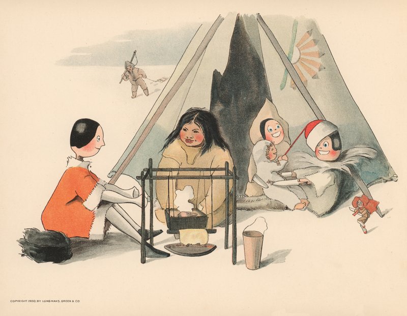 Illustrasjon for The Golliwoggs Polar Adventures av Florence K. Upton
