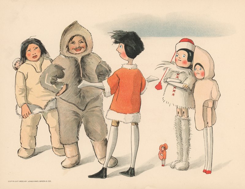 Illustrasjon for The Golliwoggs Polar Adventures av Florence K. Upton