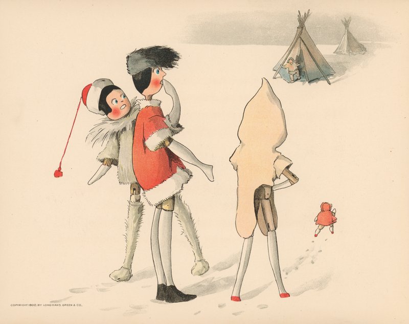 Illustrasjon for The Golliwoggs Polar Adventures av Florence K. Upton