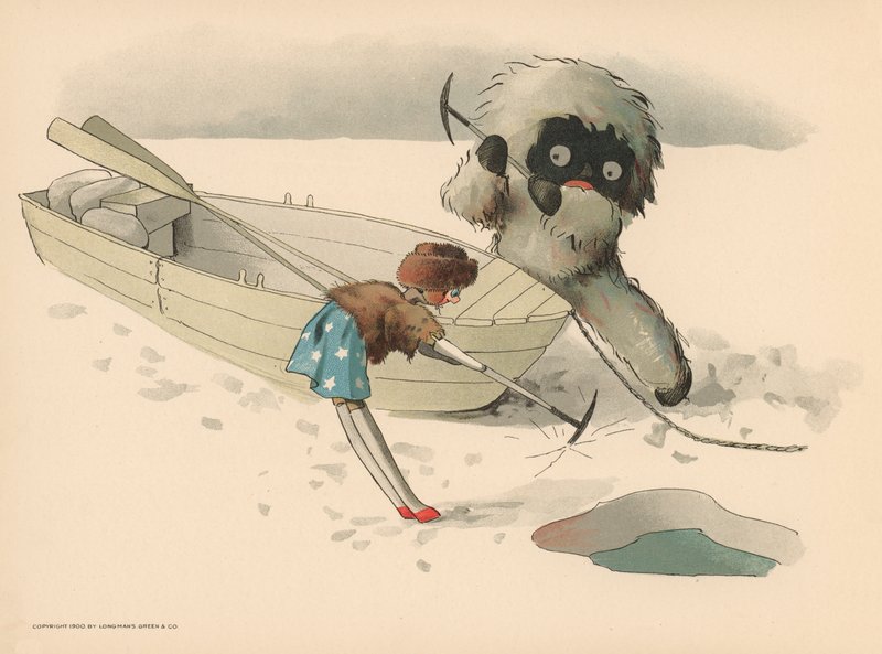 Illustrasjon for The Golliwoggs Polar Adventures av Florence K. Upton
