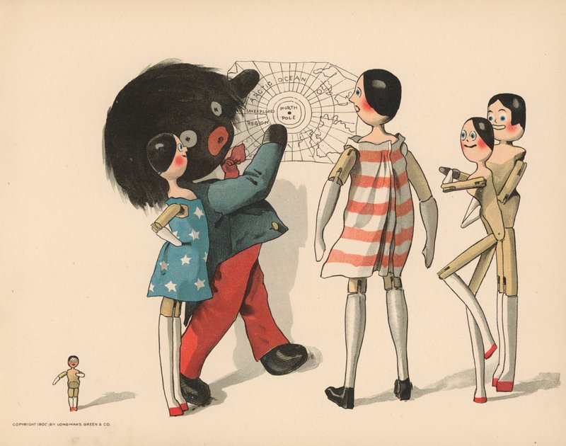 Illustrasjon for The Golliwoggs Polar Adventures av Florence K. Upton
