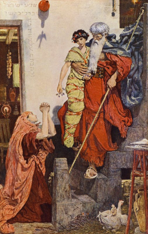 Ilie restabilirea fiului văduvei (culoare litho) norvegiană av Ford Madox (after) Brown