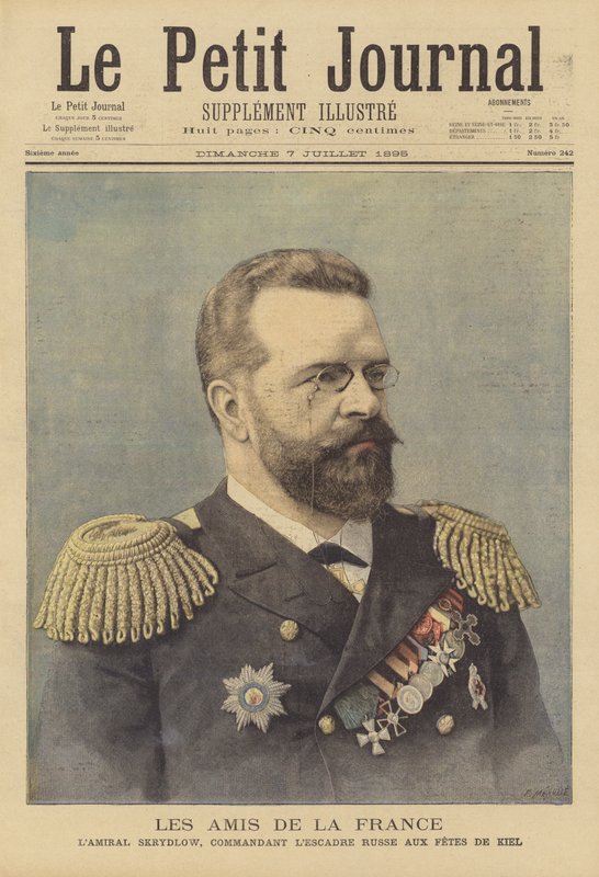 Admiral Skrydlov, sjef for den russiske skvadronen ved feiringen av åpningen av Kiel-kanalen av Fortune Louis Meaulle